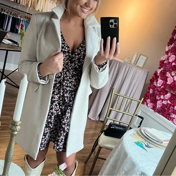 Wool Blend Midi Pea Coat - Picture 2 of 3